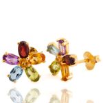 Brinco Coleção Flores 18k| Pedras Naturais