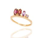 Anel Pedras Brasileiras Diamantes -Coleção Flores 18k