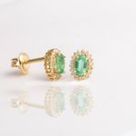 Brinco Esmeralda Brilhantes 18k
