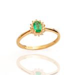 Anel Esmeralda Ouro 18k Diamante