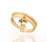 Anel Menino Pingente Ouro 18k