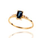 Anel Safira Azul 18k