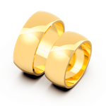 Aliança Meia Cana Reta 8mm Ouro 10k