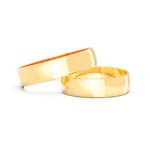 Aliança Meia Cana Reta 5mm Ouro 10k