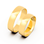 Aliança Meia Cana Reta 5mm Ouro 10k