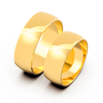 Aliança Meia Cana Reta 7mm Ouro 10k