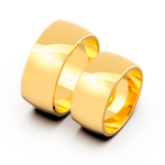 Aliança Meia Cana Reta 9mm Ouro 10k