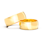 Aliança Meia Cana Reta 8mm Ouro 18k