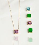 Colar Sentidos Pedra Ouro 18k- Topázio| Ametista|Jade|Cristal