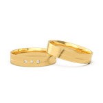 Aliança Amor Perfeito Ouro 18k|Quadrada