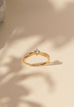 Anel Solitário Ouro 18k