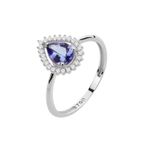 Anel Gota Tanzanita Ouro 18k