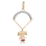 Pingente Menininha Arco Ouro 18k