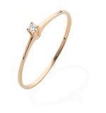 Anel Solitário Slim Ouro 18k