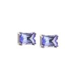 Brinco Baguete Pedra Tanzanita Ouro 18k