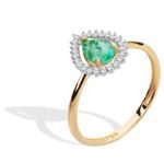 Anel Florescer Esmeralda Ouro 18k