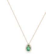 Colar Esmeralda Luz Ouro 18k com Diamantes Cravejados