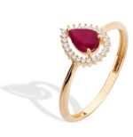 Anel Luz Rubi Ouro 18k | Joia Feminina Clássica e Sofisticada