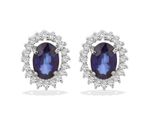 Brinco Safira Luz Ouro 18k