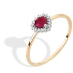 Anel Coração Rubi Ouro 18k | Joia Romântica e Sofisticada