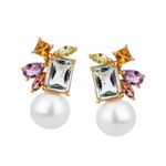 Brinco Pedras Brasileiras Ouro 18k