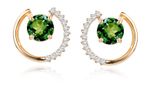 Brinco Esmeralda e Diamante Ouro 18k