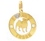 Pingente Pug Ouro 18k