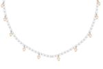Gargantilha 40cm Mão de Fátima com diamantes e pérolas