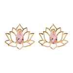 Brinco Flor de Lotus Ouro 18k