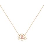 Gargantilha Flor de Lotus Turmalina Rosa Ouro 18k