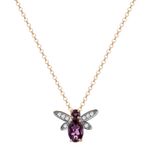 Gargantilha Borboleta Ametista e Topázio Ouro 18k