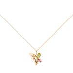 Gargantilha Borboleta Turmalina Rosa Ouro 18k