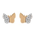 Brinco Borboleta com Diamante Ouro 18k
