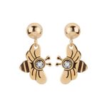 Brinco Abelha com Diamante Ouro 18k