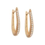 Brinco Argola Oval Zircônia Ouro 18k