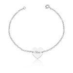 Pulseira Coração Personalizada prata 925