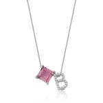 Colar Inicial com Zircônias Prata 925