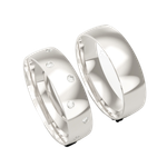 Aliança Peônia 6mm Prata