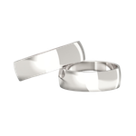 Aliança Meia Cana Reta 6mm Prata