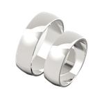 Aliança Meia Cana Reta 6mm Prata