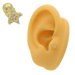 Piercing Tragus Estrela Ouro 18k
