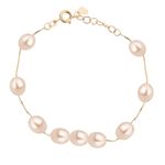 Pulseira Pérola Rosa Ouro 18k