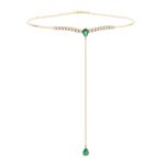 Colar Charneira Esmeralda Ouro 18k