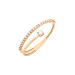 Anel Curva em ouro 18k Diamante