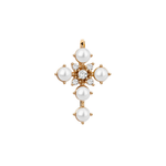 Pingente Cruz Pérola ouro 18k