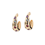 Brinco Meia Cana ouro 18k
