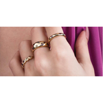 Anel Meia Cana ouro 18k