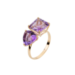 Anel Ametista Lavanda ouro 18k