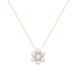 Colar Pérola Flor Ouro 18k