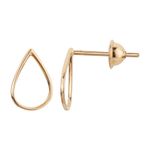 Brinco Gota em Ouro 18k Polido – Joia Clássica com Design Elegante 